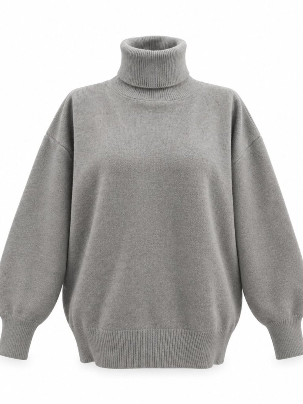 Gray Oversized Turtleneck Sweater New Size S